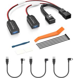 GPS Dashcam Power Adapter,(8Pin Type B Connector) Mirror Camera Charger Station Radar GPS Dash Cam Charger Cable for Audi A1/A3/A4L/A5/A6L/A7/A8L/B8, Connects to Auto-dimming Rearview Mirror