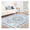 Area Rug 8×10, Large Vintage Boho Rug,Ultra-Soft Low Pile, Washable, Non Slip,Stain Resistant, Printed Carpet for Living Room Bedrooms Playroom Office Kitchena