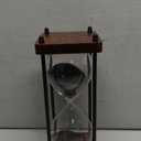 Large Hourglass Timer 60 Minute, Decorative Wooden Sandglass, Black