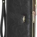 RNIEGA Wallet for Women Clutch Double Zip Around Credit Card Holder Leather Women's Wallet Large Capacity