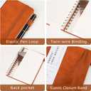 Spiral Notebooks Journal for Women Men 5 Pack Bulk Leather Hardcover with Pen Holder A5 160 Pages 100 GSM Thick Paper for Work School (Brown)