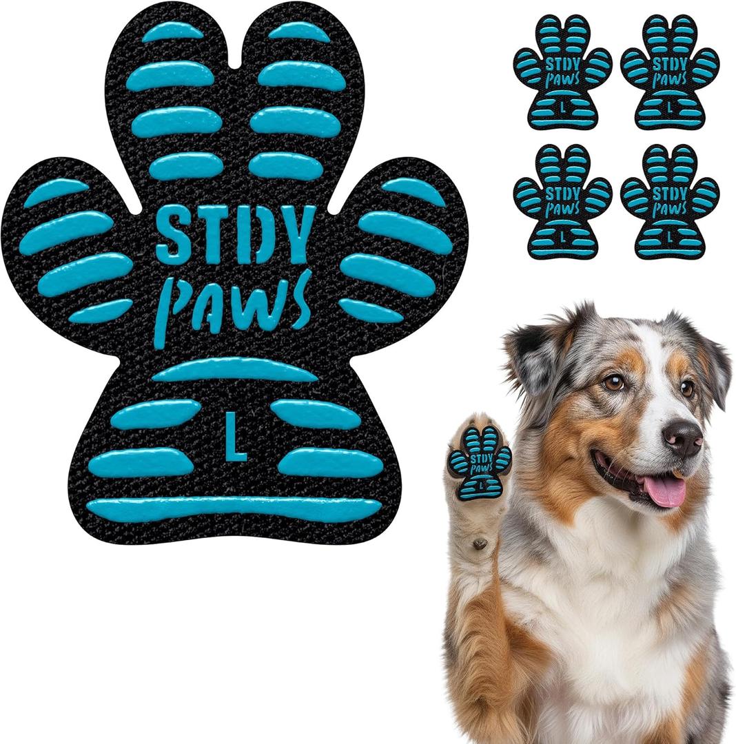 Anti-Slip Paw Stickers for Dogs Feet - Non-Slip Paw Pads for Traction on Hardwood & Tile Floors - Breathable Adhesive Friction Foot Grips for Senior & Injured Dogs 24 Pads (Size L)