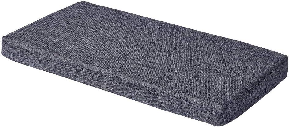 SAMTY Bench Seat Memory Foam Chair Pads Non-Slip Rubber Back Indoor Swing/Settee Cushion 60 x 18 inch (Grey)