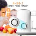 AMZBABYCHEF Baby Food Maker, 4 in 1 Baby Food Processor and Steamer, Puree Blender, Multifunctional Baby Puree Maker, Dishwasher Safe (White)