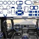 RT-TCZ for Wrangler JL Interior Trim Kit Compatible with Jeep Wrangler JL JLU Gladiator JT 2018-2023 Carbon Fiber Interior Accessories 23pcs, Blue