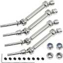 2Pairs Treehobby Steel CVD Front & Rear Drive Shaft Compatible with 1/10 Traxxas Slash 4x4 Platinum/Ultimate/VXL/Rustler 4X4 VXL/Stampede 4X4 VXL/Hoss 4X4 VXL 4WD RC Car Upgrades Parts