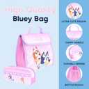 Bluey Backpack Set for Girls 3 Piece Childrens and Toddlers Kids School Bag with Lunch Box and Pencil Case