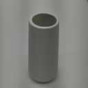 White Ceramic Vase for Flowers, Modern White Vase for Home Decor, Tall Ribbed Vase for Living Room, Office, Mantel, Bookshelf, Dining Table, 8inches  White  Cylinder 