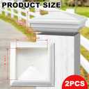 Sasylvia 2 Pcs 5 x 5 Inch Vinyl Fence Post Caps (Actual 5x5), White PVC England Style Cap Top Pyramid Square Waterproof UV Resistant Decorative Vinyl Fence Post Caps
