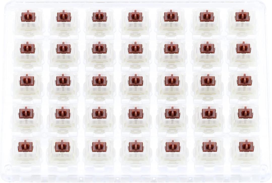 KPREPUBLIC 35pcs Gateron Cap V2 Gold Borwn Milky Brown Switch Extras 5pin RGB Tactile 55g mx stem Switch for Mechanical Keyboard 60m (Cap Milky Brown Pack)