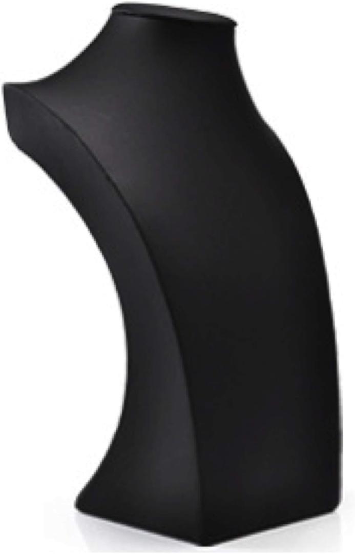 Comelyjewel 13.4" Tall Black PU Faux Leather Necklace Chain Holder Storage Display Show Boutique Stand Mannequin Bust Home Organisation Jewelry Organizer for Girls Women 6 pack
