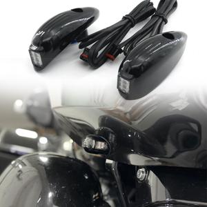 Aluminum Black LED Front Turn Signals Running for Touring Road Glide FLTRXS Special FLTRU FLTRK 2015-2023 2021 Motorcycles Light Turn Amber Clear Lenses