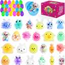 24PCS Pack Easter Squishies,Easter Bunny Stress Balls for Adults,Easter Basket Stuffers,Bulk Squishy Easter Toys Stress Relief Fidget,Easter Egg Fillers Party Favors Gifts