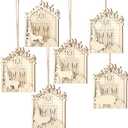 Roowest 6 Pcs Large 3D Christmas Farm Animal Ornaments 4.5 in Wood Farmhouse Ornament Rustic Country Christmas Decorations Cow Pig Chicken Horse Sheep Duck Hanging Decor for Xmas Tree Craft