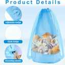 4pcs Beach Toy Bags, 21.65x14.37in Large Capacity Mesh Pool Sand Shell Toy Bags Drawstring Closure Practical Seashell Collecting Storage Backpack for Holding Towels Beach Essentials