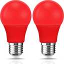 EvaStary LED Red Light Bulb 60W Equivalent, A19 LED E26 Base Red Color Light Bulbs, 9W Bulb for Halloween, Christmas Decoration, Party, Bars, Porch Lights, Holiday Mood Lighting, Pack of 2