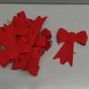 KIMOBER 12PCS Red Christmas Bows,Small PVC Velvet Christmas Wreath Bows for Xmas Tree Garland Party Decoration (6.3 x 5.5 Inches)