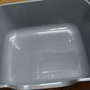 Large Cat Litter Box with High Sides,Cat Boxes for Indoor Cats,Cat Litter Pan for Kitty,Litter Box with Low Entry,Easy to Clean,Anti-Splashing (Grey-Long Side Entry)