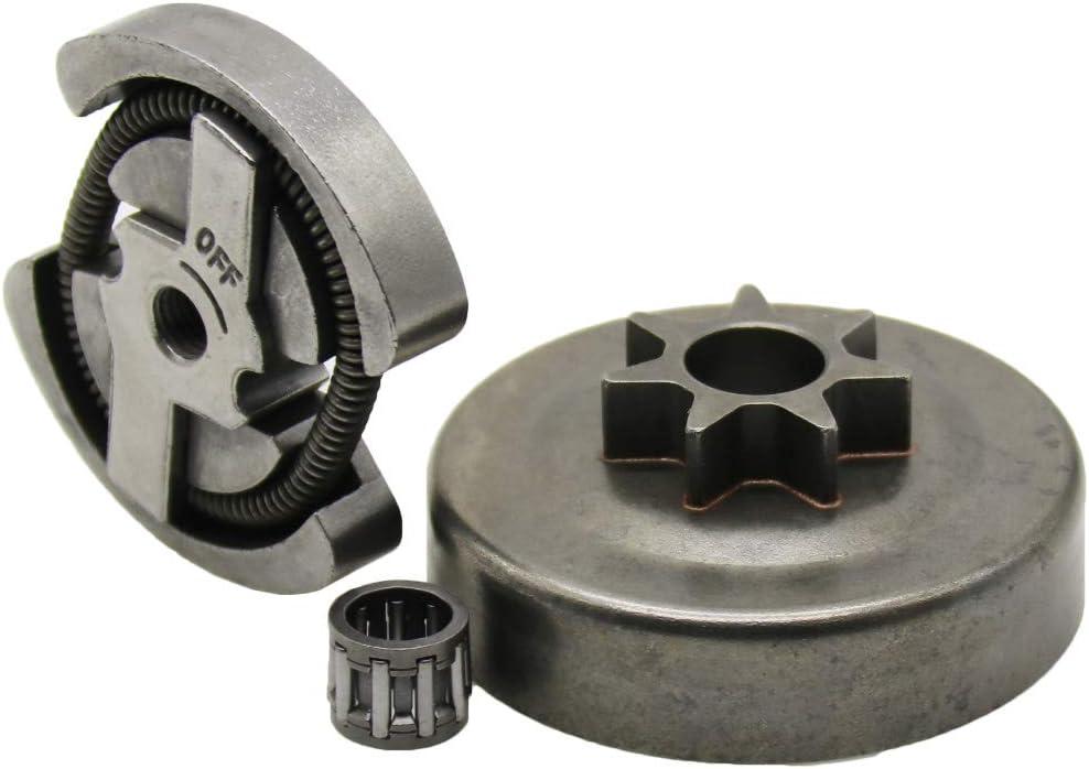 3/8-6T Spur Sprocket Clutch Drum Assembly Kit for Husqvarna 120 36 41 136 137 141 142 235E 240 Jonsered 2035 2036 2040 2041 Partner 350 351 Chainsaw 530047061