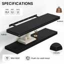 Heimlove Floating Shelves for Wall 36 Inches Long,9.3" Deep Black Floating Shelf Set of 2,Wall Mounted Shelves for Bathroom Bedroom Living Room Kitchen Office,Shelf for Books Storage,Home Decor