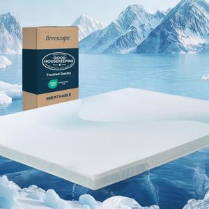Cooling Mattress Topper Full Size - 3 Inch Soft Breathable Foam Mattress, Cooling Mesh Cover, High Density Support, Non-Slip Elastic Straps, 3-Side Zipper Removable & Washable,54*75 Inches