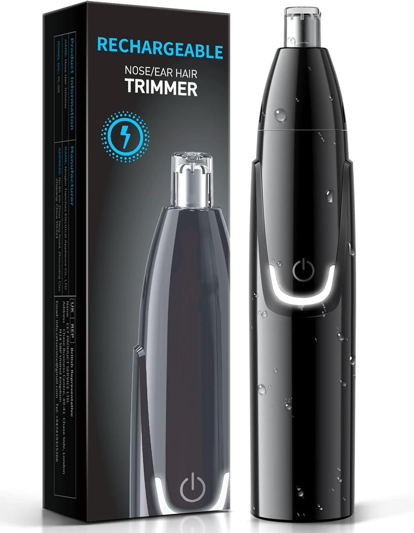 ZORAMI Rechargeable Ear and Nose Hair Trimmer - 2026 Professional Painless Eyebrow & Facial Hair Trimmer for Men Women, Powerful Motor and Dual-Edge Blades for Smoother Cutting Black