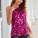 KAILAND Women's Sequin Top Sleeveless Sparkly Glitter Shiny Tank Top for Party, Wedding, Club, Night Out XL