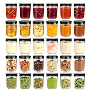 QAPPDA 6oz Glass Jars With Lids,Small Mason Jars Wide Mouth,Mini Canning Jars With Black Lids,Kitchen Storage Jars For Honey,Jam,Jelly,Baby Foods,Wedding Favor,Shower Favors,Spice Jars Set of 30