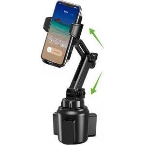 2025 Upgraded Cup Phone Holder for Car, Universal No Shaking Cup Holder Phone Mount with Expandable Base for Car Truck, Adjustable Holders,Compatible with iPhone Samsung All Phones: 1 Pack