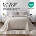 Max Oversized California King Quilt Set 112"x106"Soft Washed Lightweight Bedspread,Multi-Lock Quilting,Minimalist Nordic Bedding, Spring & Summer Quilt Set (1 Quilt + 2 Pillow Shams), Oatmeal
