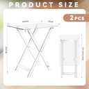 Beeveer 2 Pcs Acrylic Foldable TV Dinner Table Clear Small Folding TV Tray Space Saving Acrylic Dining Table for Eating Snack Coffee Bed Desk Side Living Room Kitchen Furniture Easy Assembly