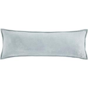 HiEnd Accents Stella Faux Silk Velvet Lumbar Pillow, 14x42 inch, Light Blue, Romantic Western Modern Traditional Style Luxury Bedding, Decorative Throw Pillow