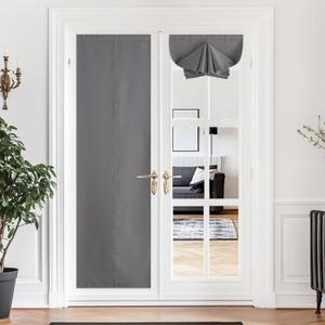 NICETOWN Room Darkening French Door Blinds, Thermal Insulated Shades Window Curtains Thermal Insulated Magnetic Door Shades for Patio/ Carport/ Balcony Doorway, W30 x L72 inch, 1 Panel, Grey