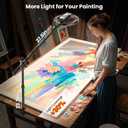 Ring Light Overhead Phone Camera Mount for Desk Tripod - 10" Ring Light with Stand - Solid Ringlight with Clamp for Artist Drawing, Video Recording, Live Streaming