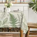 Horaldaily Spring Tablecloth 6084 Inch Rectangular, Plants Wild Fern Beige Washable Table Cover for Party Picnic Dinner Decor