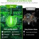 LAMPHOME Green LED Outdoor String Lights, 26FT Patio Lights with 12+1 Shatterproof Edison Bulbs, UL Waterproof Connectable Dimmable Hanging Lights for Backyard Porch Garden Deck Balcony Decor