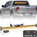 XRIDONSEN 35 inch Traffic Advisor Light Bar 48 LED Amber Strobe Lights Emergency Safety Hazard Warning Lights Front/Rear Window w/Display Controller for Construction Vehicles plow/Tow Trucks Wreckers