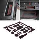 JDMCAR Compatible with Chevy Colorado/GMC Canyon Accessories 2015-2022 Premium Cup Holder, Console, and Door Pocket Inserts Kit (Crew Cab, Red Trim)-26PC Set