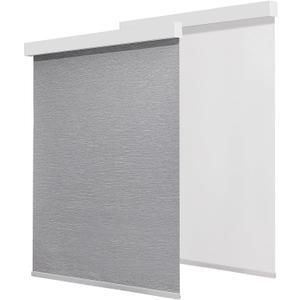 100% Blackout Cordless Roller Shades for Indoor Windows with Valance, Thermal Insulation & UV Protection, Grey 43" W x 72" H