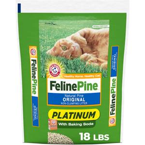 Feline Pine Platinum Non-Clumping Cat Litter, Feline Pine Cat Litter 18lb