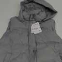 Women's Hooded Long Down Vest Full-Zip Sleeveless Puffer Vest Fashionable Coats Jacket, L