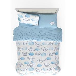 Cinnamoroll Bedding 7 Piece Super Soft Cozy Reversible Comforter and Sheet Set with Sham, Queen, (100% Official Licensed Product) by Franco