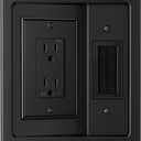 in Wall Cable Management Kit for TV, Recessed Outlet for Low Voltage Cables, TV Cable Hider Wall Kit, Cord Hider for Wall Mount TV, Wall Cable Management Box for Home & Office, Black