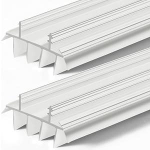 Pushglossy 2 Pcs Replacement Door Bottom with Vinyl Fins 36" Long 1 3/4" Wide Threshold Seal Bottom of Door Weatherstrip Kerf Weather Stripping for 7/8" Between Barbs (White)