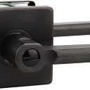 Probrico 1 Pack Door Handle Square Privacy Bed/Bath Lever, Keyless Lever with Adjustable Backset Latch Oil Rubbed Bronze Finish