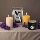 Black Small Porcelain Pet Urn with Wooden Paw Lid  Ceramic Cremation Urn for Doggo, Kitty or Fur Baby Ashes 2.9''x2.9'' Sealing Well, Elegant Decorative Memorial Display Urn