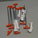 Eurmax USA Galvanized Non-Rust Camping Family Tent Pop Up Tent Stakes Canopy Anchors Heavy Duty 10pc-Pack, with 4x10ft Ropes & 1 Orange Stopper