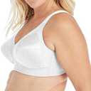Playtex Women's Wireless Bra, Full Coverage, Smoothing, 4693, Single or 2-Pack (40B, White)
