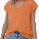 Messic Womens V Neck Sweater Vest Cap Sleeve Casual Lightweight Knit Pullover Tops Size L