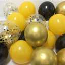 Black Yellow Gold Balloons - Bee day Party Balloons for Baby Shower Birthday Gender Reveal Graduation Decorations 12inch 60packs